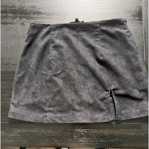 Suede mini skirt